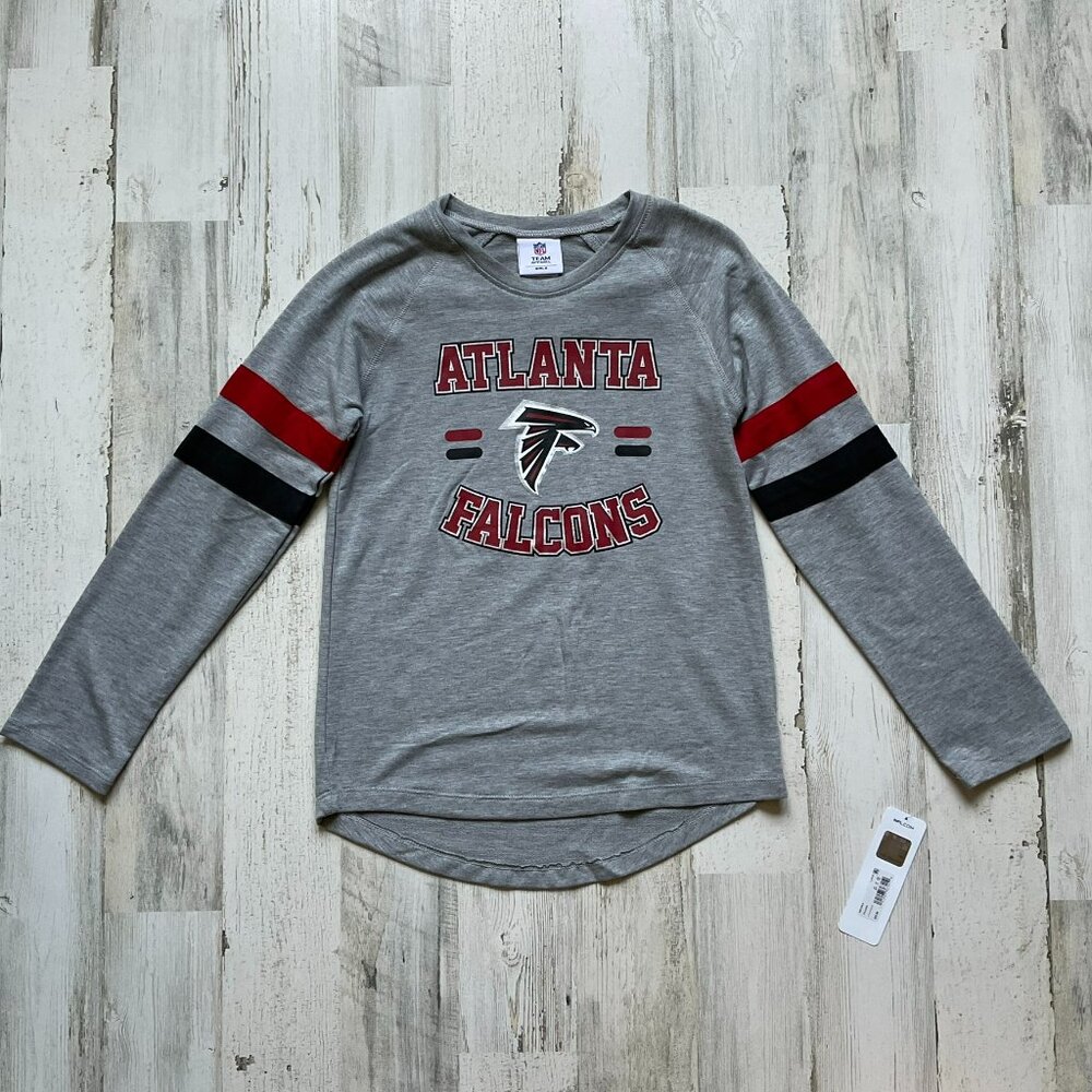 CLEARANCE! NWT NFL Atlanta Falcons Girls Size Large 10/12 Long Sleeve Tee